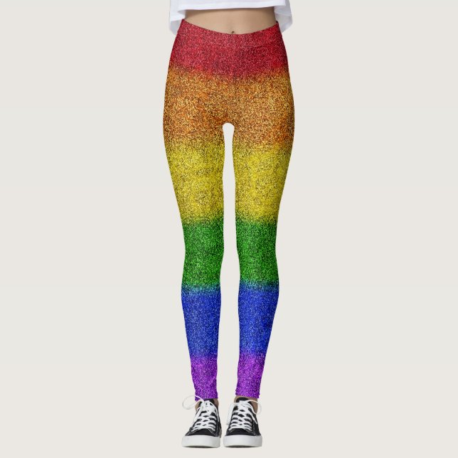 Leggings Gradiente de Purpurina de arcoiris caído (Anverso)