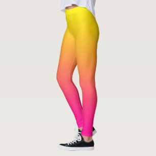 Leggings Gradiente de Rosa magenta amarillo