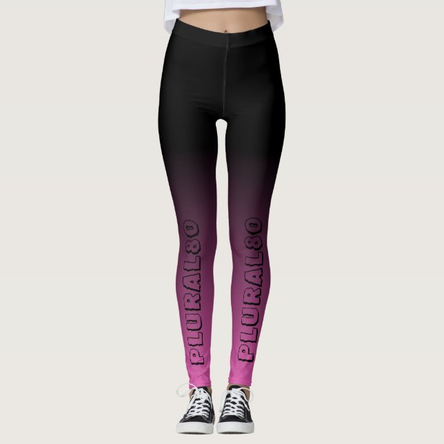 Leggings Gradiente de texto con estilo entrenamiento rosa n (Anverso)