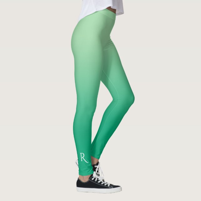 Leggings Gradiente de verde claro a oscuro con monograma el (Derecha)
