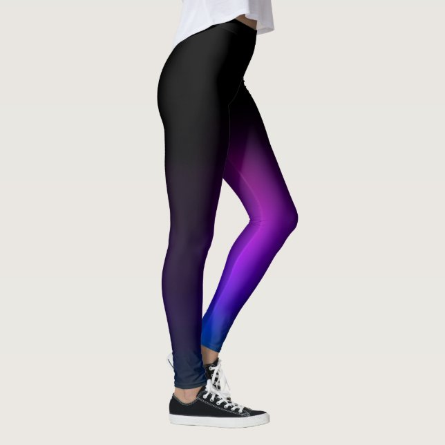 Leggings Gradiente de Violeta Negro Resplandeciente (Derecha)