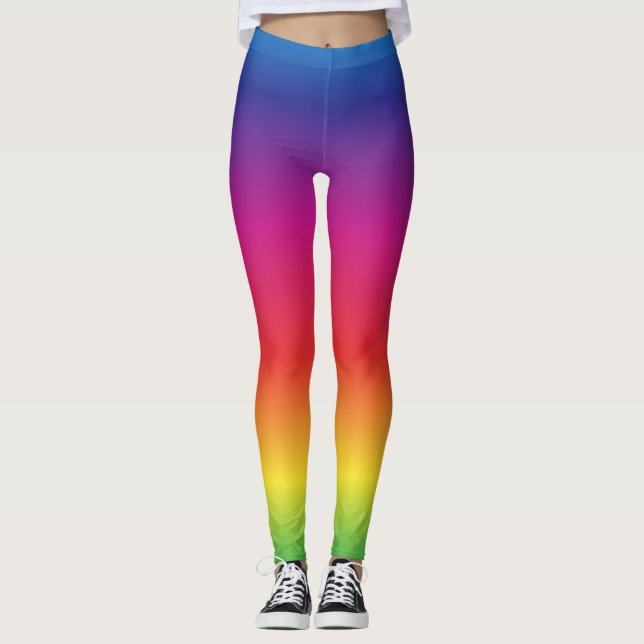 Leggings Gradiente del orgullo gay arcoiris (Anverso)