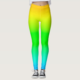 Leggings Gradiente Deportivo Ombre Vibrante Verde Amarillo
