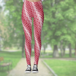 Leggings Gradiente diagonal de hoja de patrón rojo oscuro y