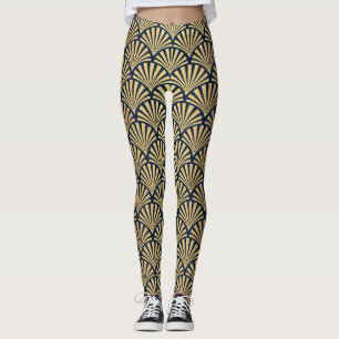Leggings Gradiente dorado: Art Deco sin foco