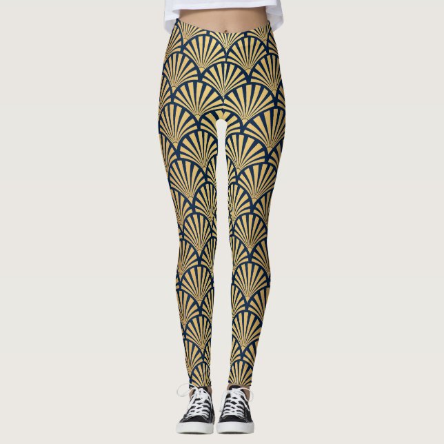 Leggings Gradiente dorado: Art Deco sin foco (Anverso)