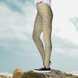 Leggings Gradiente Dorado Moderno Brillante Glitzy Glitter