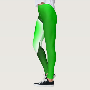 Leggings Gradiente en espiral verde blanco