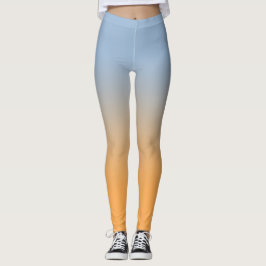Leggings Gradiente entre azul claro y Naranja de estilo