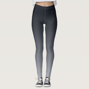 Leggings Gradiente gris negro. Ombre.