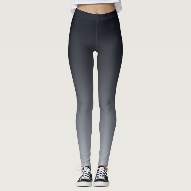 Leggings Gradiente gris negro. Ombre. (Anverso)