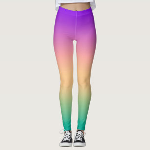 Leggings Gradiente gris oscuro verde amarillo rosa púrpura 