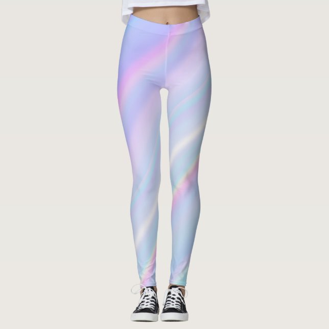 Leggings Gradiente Iridescente Holográfico Pastel (Anverso)