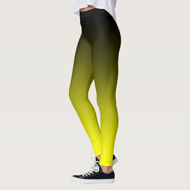 Leggings Gradiente Minimalista amarillo negro moderno (Izquierda)