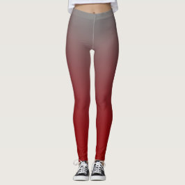 Leggings Gradiente Moderno de Rojo a Gris