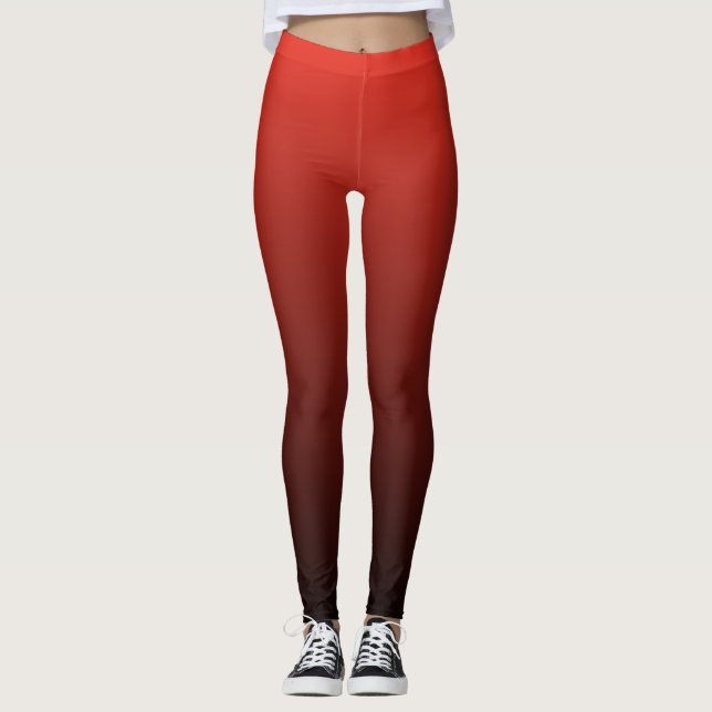 Leggings Gradiente Moderno y Tendencia Rojo y Negro (Anverso)