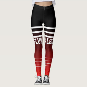 Leggings Gradiente monogramado de diseño rojo negro