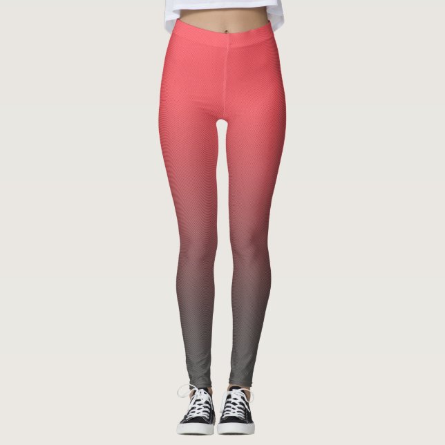 Leggings Gradiente negro rojo de moda (Anverso)