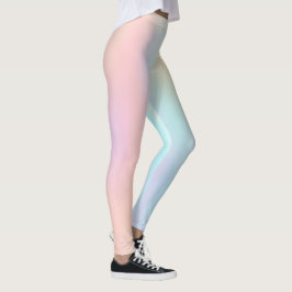 Leggings Gradiente Ombre de Mar Verde Rosa Pastel