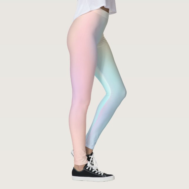 Leggings Gradiente Ombre de Mar Verde Rosa Pastel (Derecha)