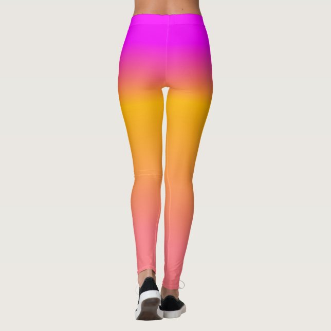 Leggings Gradiente Ombre Naranja Rosado Caliente (Reverso)