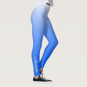 Leggings Gradiente personalizado azul eléctrico oscuro