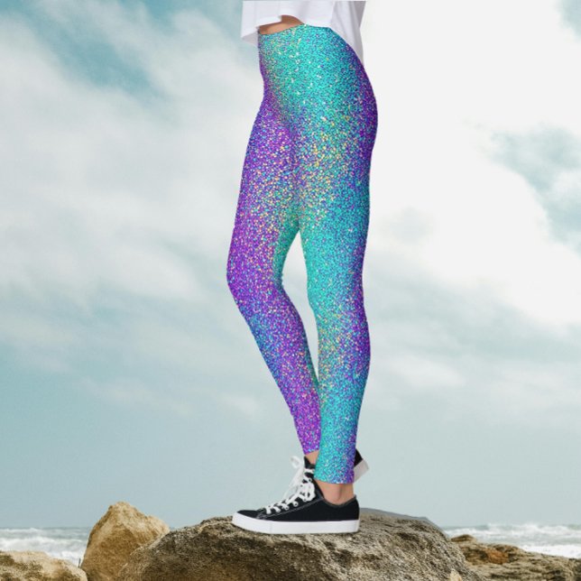 Leggings Gradiente Purpura Turquesa Brillante Glitter Fiest (Subido por el creador)