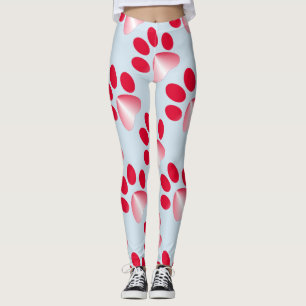 Leggings Gradiente Rojo y Blanco en Pata de Animal