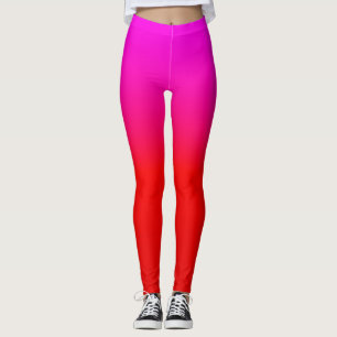 Leggings gradiente rosa rojo oscuro , escarlata , rojo , ro