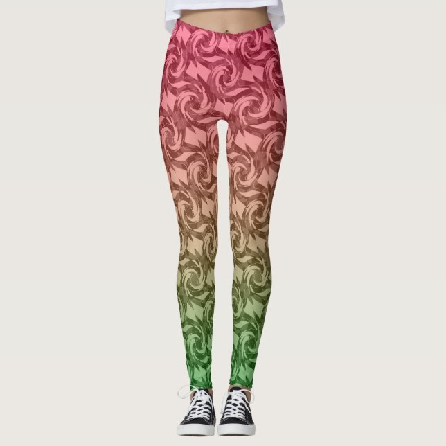 Leggings Gradiente rosa verde (Anverso)