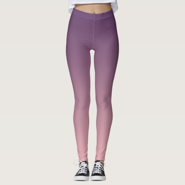 Leggings Gradiente rosa y lila, Ombre. (Anverso)