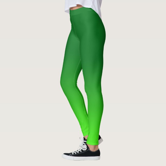 Leggings Gradiente Verde Ombre Vivo Moderno Simple (Izquierda)