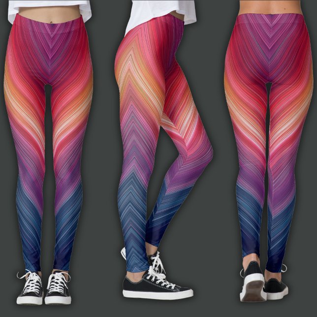 Leggings Gradientes abstractos | Línea de Chevron (Subido por el creador)
