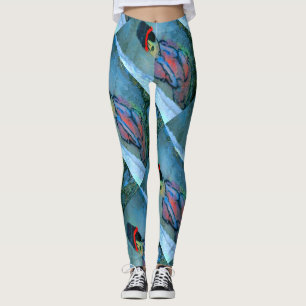 Leggings graffiti abstracto chica azul verde