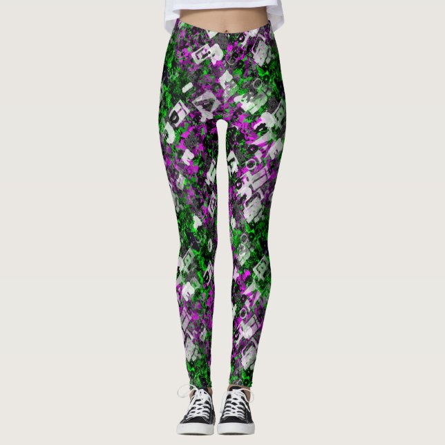 Leggings Graffiti Artista Paint Splash Splateado Edgy Rebel (Anverso)