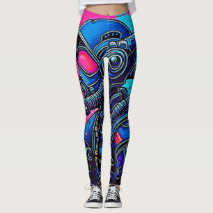 Leggings Graffiti artístico sobre paredes enmascaradas de n