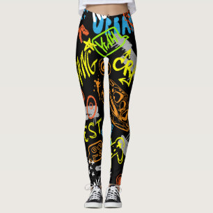 Leggings Graffiti de niños: La mano dibuja la frialdad