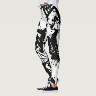Leggings Graffiti en blanco y negro