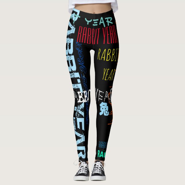 Leggings Graffiti estilo Conejo repetido año 2023 L (Anverso)