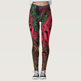 Leggings Graffiti líquido rojo