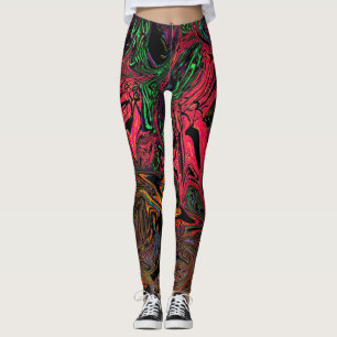 Leggings Graffiti líquido rojo