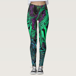 Leggings Graffiti líquido verde