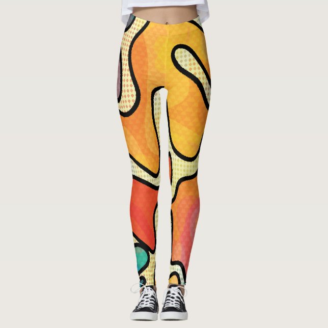 Leggings Graffiti urbano: Textura de arte sin costura. (Anverso)