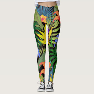 Leggings Gráfica de flor tropical Hawai Aloha