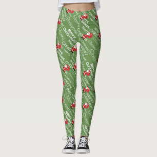 Leggings Gráfica navideña de Santa y Merry