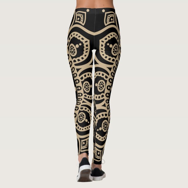 Leggings Gráfica perfectamente completa Mandala yoga negro  (Reverso)