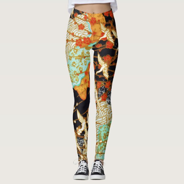 LEGGINGS GRÁFICAS DE VOLACIÓN CON FLORES DE PRIMAVERA (Anverso)