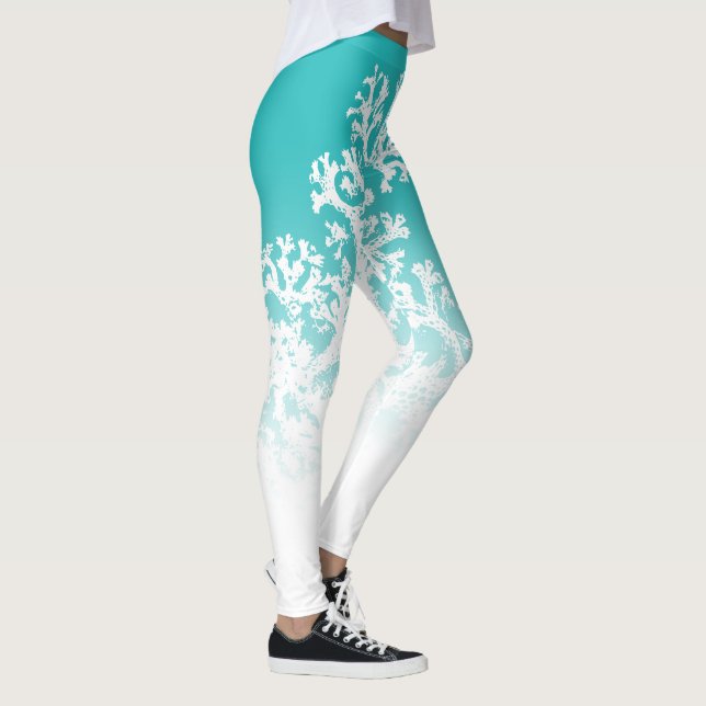 Leggings Gráfico de coral azul (Derecha)
