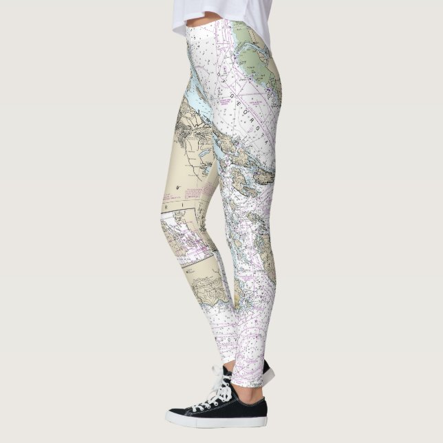 Leggings Gráfico del Estrecho de Georgia y el Estrecho de J (Izquierda)
