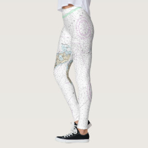 Leggings Gráfico náutico sobre el sonido de la isla de bloq